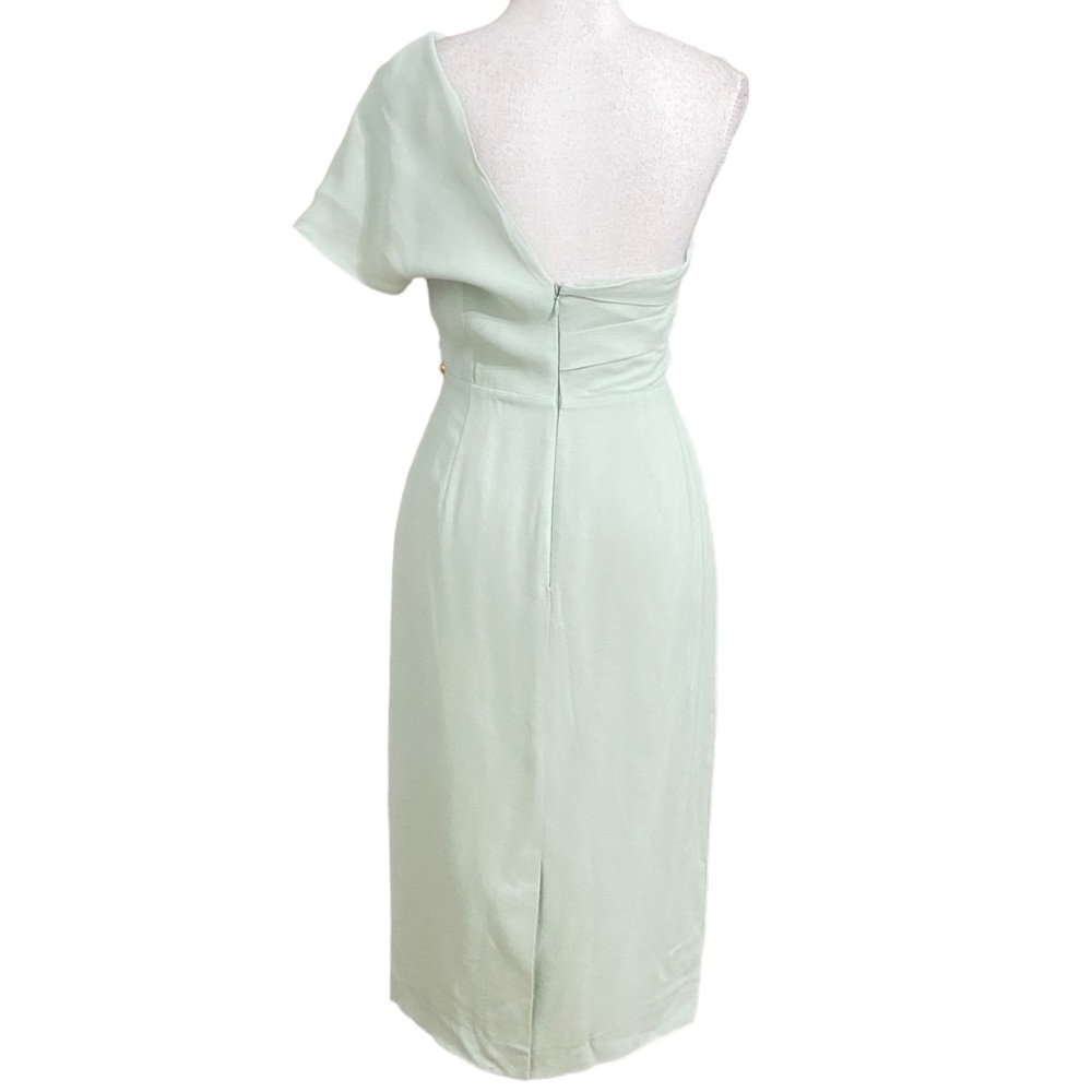 REISS RIANA PASTEL MINT ONE SHOULDER FORMAL COCKTAIL SHEATH DRESS - 0 - Picture 5 of 13